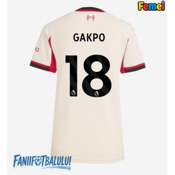 Liverpool Cody Gakpo #18 Tricou Fotbal Replică 2025-26 Femei Deplasare